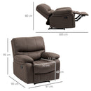 Poltrona Relax Manuale Reclinabile 97x99x96 cm  in Tessuto Marrone
