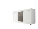 Credenza Mobile da Salotto 3 Porte 160x43x86cm TFT  Basic Bianco Lucido Quercia Wengè