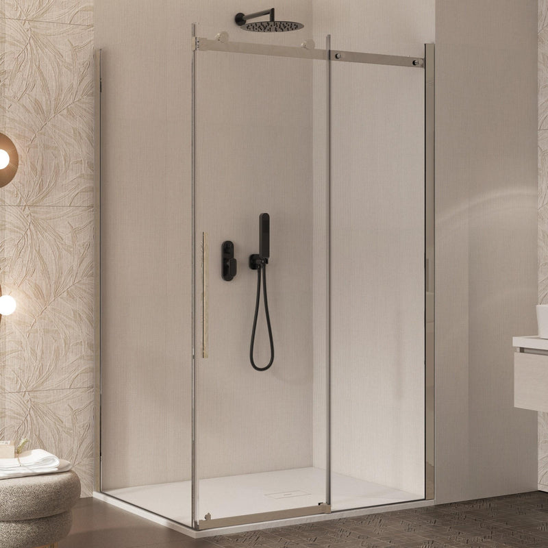 Box Doccia Angolare 1 Anta Scorrevole in Cristallo Trasparente 8mm H195 Bonussi Elise 3.0 Varie Misure