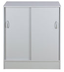 Mobiile 2 Ante Scorrevoli 3 Ripiani 60x30x71 cm in PB e Carta Bianco