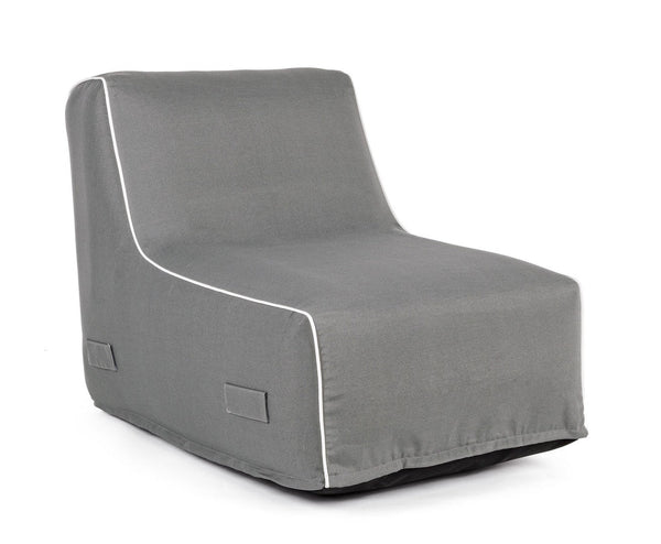 Poltrona Pouf Chaise Lounge Gonfiabile 90x60x70 cm in Poliestere Rihanna Grigio sconto