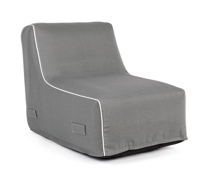 Poltrona Pouf Chaise Lounge Gonfiabile 90x60x70 cm in Poliestere Rihanna Grigio