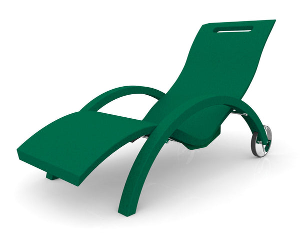 Lettino Chaise Longue da Esterno Giardino Inclinabile con Ruote Arkema Serendipity Verde Scuro sconto
