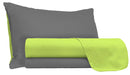 Set Lenzuola Sopra Sotto e Federein Cotone Verde Acido\/Fumo Varie Misure