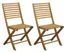 Set 2 Sedie da Giardino Pieghevoli 48x53x92 cm in Legno Naturale
