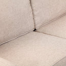 Divano a 2 Posti Moderno in Tessuto di Lino con Cuscini Rimovibili Crema 163x84x92 cm 