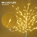 Albero di Natale Artificiale Bianco 180cm con 96 Luci LED 12 Rami Modellabili      