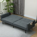 Divano Letto Clic Clac 200x77x72 cm con Schienale Regolabile in Tessuto Effetto Lino Grigio   