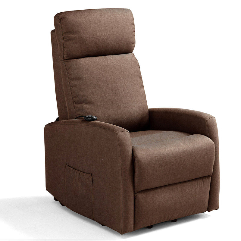 Poltrona Alzapersona Elettrica 2 Motori 67x75x110 cm in Tessuto Seattle Fango