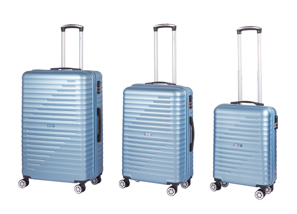 online Set 3 Valigie Trolley Rigido 4 Ruote con Combinazione in ABS Ravizzoni Svezia Blu Acciaio