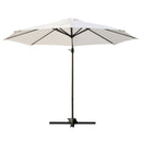 Ombrellone Decentrato da Giardino in Acciaio Ø2,95x2,5 m 360° Bianco Crema 