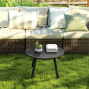 Tavolino da Giardino Rotondo in Stile Industriale Ø70x42 cm in Metallo Nero  