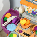 Cucina Giocattolo per Bambini 52x29x61 cm con Accessori Viola e Arancione