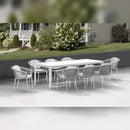 Set Tavolo e 8 Sedie da Giardino in Alluminio Venus Dining 230 Bianco