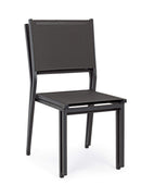 Set 6 Sedie da Giardino 46x57x88 cm in Alluminio e Textilene Hilde Antracite
