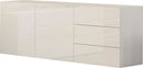 Credenza 2 Ante + 3 Cassetti 170x40x60,5 cm Metis Bianco Lucido