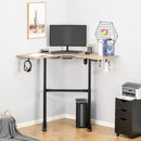 Scrivania da Ufficio Angolare 167x107x72-122 cm in Alluminio e MDF Legno