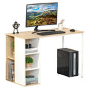 Scrivania Porta PC 115x55x75 cm in Metallo e Truciolare Rovere Bianco