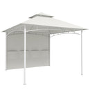 Gazebo da Giardino 3x3 m Tenda Laterale con Tasche Portaoggetti e Gancio a Soffitto in Metallo e Poliestere UPF30+ Bianco Crema      