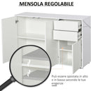 Mobile Multiuso 117x36x74 cm 2 Cassetti 3 ante  Bianco