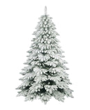 Albero di Natale Artificiale Floccato Effetto Realistico Innevato 150 cm 515 Rami Bianco Effetto Neve 