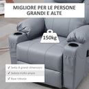 Poltrona Alzapersona Reclinabile con 8 Punti Massaggio e Telecomando Grigio  
