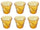Set 6 Tasses Espresso Froissé Ø6,5 cm en Verre Pressé Miel Kaleidos