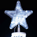 Albero di Natale Luminoso Ø80x280 cm 753 LED con 8 Giochi di Luce da Esterno in Metallo Bianco Freddo      