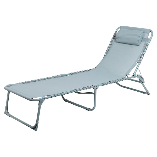 Lettino Mare Richiudibile 190x58x29 cm in Acciaio e Poliestere Acquamarina Gallipoli online