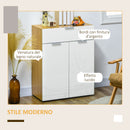 Mobile 2 Ante 1 Cassetto 70x35x92 cm in Truciolato Bianco