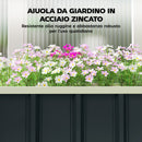 Letto per Orto Rialzato 136x52x31 cm con Fondo Aperto e Bordi Piegati in Acciaio Grigio Scuro      