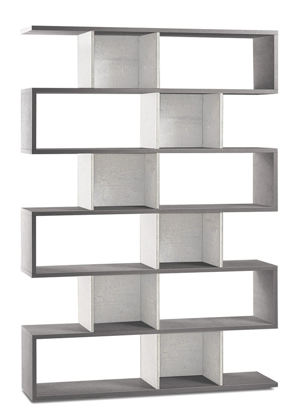 sconto Libreria Modulare 6 Ripiani 150x215x38 cm Cemento/Ossido Bianco