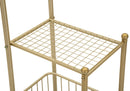 Porta Asciugamani da Terra Root 40x30x122 cm in Metallo e Marmo Artificiale Oro e Bianco      