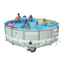 Piscina Fuori Terra Rotonda H132x549cm con Pompa Scaletta e Teli Intex Ultra Frame