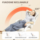 Sedia da Ufficio Massaggiante con Telecomando e Altezza Regolabile in Tessuto Effetto Pelle Traspirante Crema      