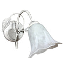 Applique 1xE14 Montatura Bianco Argento Vetro Spugnato Bianco E-Energy Teresa