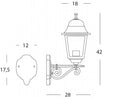 Lampada Applique Media in Alto Colore Bianco e Argento per Esterno Linea Old Sovil
