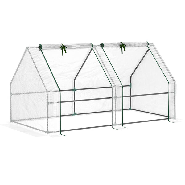 sconto Serre de jardin 180x90x90 cm structure acier blanc couverture PE renforcée