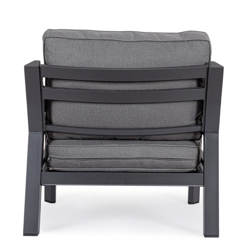 Set 2 Poltrone con Cuscini da Giardino 80x85x88 cm in Alluminio Hendrix Antracite