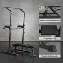 Power Tower Pieghevole Stazione Fitness Multifunzione Regolabile in 7 Posizioni con Sbarra Trazioni Dip Station Pull UP Station      