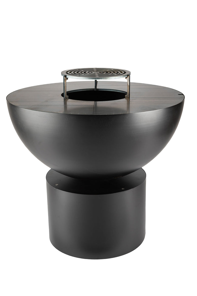 Barbecue a Legna Ø60x71 cm Primula in Acciaio Nero Alta Temperatura 