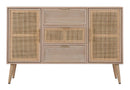 Mobile Paglia di Vienna 120x40,5x81 cm MDF e Impiallacciatura di frassino Marrone