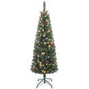 Albero di Natale Illuminato 150 cm con 150 Luci LED 30 Pigne e 30 Grappoli di Bacche Verde e Argento      