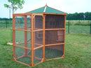 Voliera da Esterno Esagonale Ø2,3 m con Ingresso in Legno Naturale 
