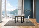 Tavolo Allungabile 90-246x90x77 cm Tecno Premium Tortora Telaio Antracite 