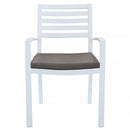 Poltrona Formentera con Cuscino 46x62x84 h cm in Alluminio Bianco