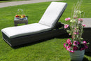 Lettino da Giardino in Polyrattan con Cuscini Baltimora Grigio
