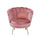 Fauteuil Shell 78x73x78 cm en Velours Vintage Pieds Doré Sofia Vieux rose