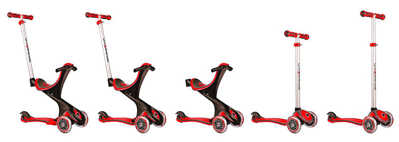 Monopattino Passeggino Triciclo 3 Ruote 5 in 1 Globber Evo Comfort Rosso