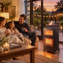 Stufa a Gas ed Elettrica Pieghevole 4,2 kW 42x45x75 cm con Sensore ODS e Protezione Antiribaltamento in Metallo Nero      